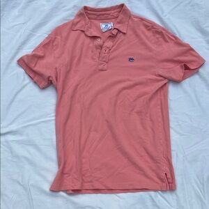 Men's Coral Polo with Embroidered Logo